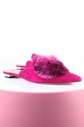 Aquazzura Ponponlu Sivri Burun Terlik Mor - 37